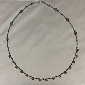 Delicate Labradorite Bead Necklace - Blue-Green